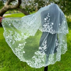 Mantilla Floor Length Veil with Blusher